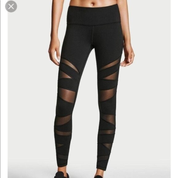 Victoria's Secret Pants - Victoria's Secret Sport Black & Mesh Knockout Tight